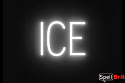 ICE sign, featuring LED lights that look like neon ICE signs