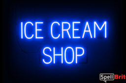 ICE CREAM SHOP sign, featuring LED lights that look like neon ICE CREAM SHOP signs