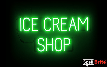 ICE CREAM SHOP sign, featuring LED lights that look like neon ICE CREAM SHOP signs