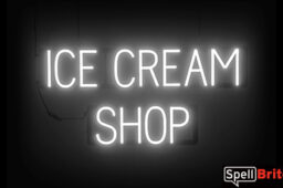 ICE CREAM SHOP sign, featuring LED lights that look like neon ICE CREAM SHOP signs