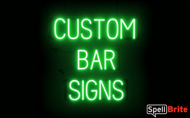 BAR sign, featuring LED lights that look like neon BAR signs