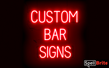 BAR sign, featuring LED lights that look like neon BAR signs