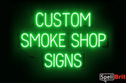 SMOKE SHOP sign, featuring LED lights that look like neon SMOKE SHOP signs