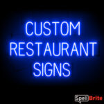 RESTAURANT sign, featuring LED lights that look like neon RESTAURANT signs