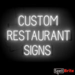 RESTAURANT sign, featuring LED lights that look like neon RESTAURANT signs