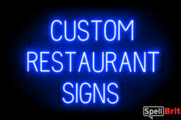 RESTAURANT sign, featuring LED lights that look like neon RESTAURANT signs