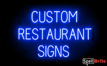 RESTAURANT sign, featuring LED lights that look like neon RESTAURANT signs