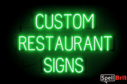 RESTAURANT sign, featuring LED lights that look like neon RESTAURANT signs