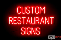 RESTAURANT sign, featuring LED lights that look like neon RESTAURANT signs