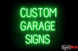 GARAGE sign, featuring LED lights that look like neon GARAGE signs
