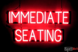 IMMEDIATE SEATING LED signage that looks like neon lighted signs for your restaurant