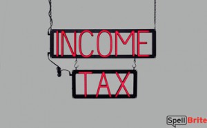 INCOME TAX LED signage that looks like neon signs for your business