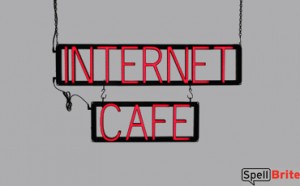 INTERNET CAFÉ LED signs that look like neon signage for your coffee shop