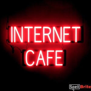 INTERNET CAFÉ LED illuminated signage that uses interchangeable letters to make window signs for your shop
