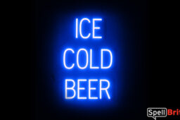 ICE COLD BEER sign, featuring LED lights that look like neon ICE COLD BEER signs