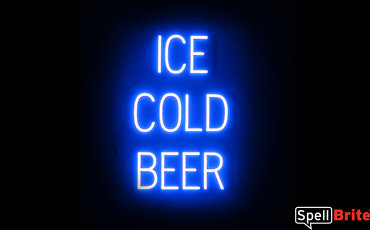 ICE COLD BEER sign, featuring LED lights that look like neon ICE COLD BEER signs