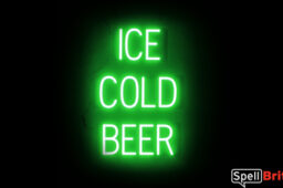 ICE COLD BEER sign, featuring LED lights that look like neon ICE COLD BEER signs