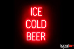 ICE COLD BEER sign, featuring LED lights that look like neon ICE COLD BEER signs