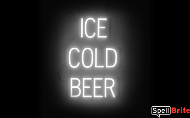 ICE COLD BEER sign, featuring LED lights that look like neon ICE COLD BEER signs