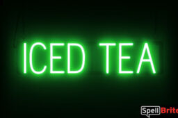 Iced Tea sign, featuring LED lights that look like neon Iced Tea signs