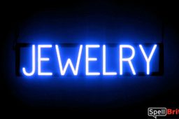 JEWELRY sign, featuring LED lights that look like neon JEWELRY signs