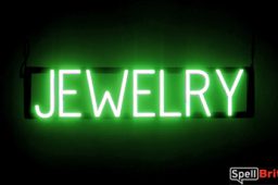 JEWELRY sign, featuring LED lights that look like neon JEWELRY signs