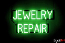 JEWELRY REPAIR sign, featuring LED lights that look like neon JEWELRY REPAIR signs