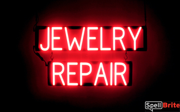 JEWELRY REPAIR LED lighted signs that look like neon signage for your shop