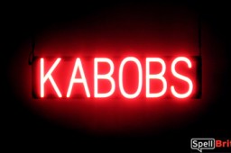 KABOBS sign, featuring LED lights that look like neon KABOB signs