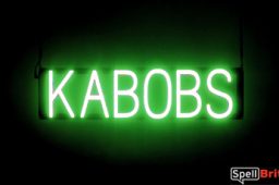 KABOBS sign, featuring LED lights that look like neon KABOB signs