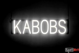 KABOBS sign, featuring LED lights that look like neon KABOB signs