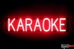 KARAOKE sign, featuring LED lights that look like neon KARAOKE signs