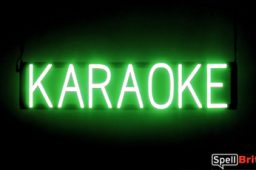 KARAOKE sign, featuring LED lights that look like neon KARAOKE signs