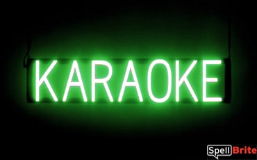 KARAOKE sign, featuring LED lights that look like neon KARAOKE signs