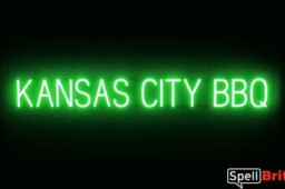 KANSAS CITY BBQ sign, featuring LED lights that look like neon KANSAS CITY BBQ signs