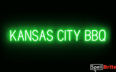 KANSAS CITY BBQ sign, featuring LED lights that look like neon KANSAS CITY BBQ signs