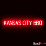 KANSAS CITY BBQ sign, featuring LED lights that look like neon KANSAS CITY BBQ signs