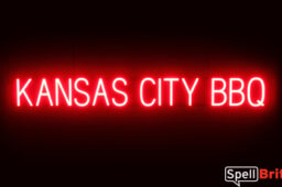 KANSAS CITY BBQ sign, featuring LED lights that look like neon KANSAS CITY BBQ signs