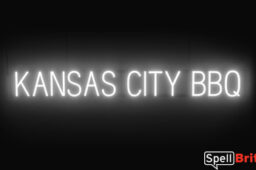 KANSAS CITY BBQ sign, featuring LED lights that look like neon KANSAS CITY BBQ signs