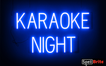 KARAOKE NIGHT sign, featuring LED lights that look like neon KARAOKE NIGHT signs