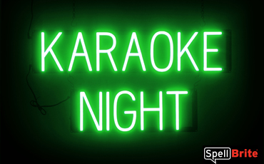 KARAOKE NIGHT sign, featuring LED lights that look like neon KARAOKE NIGHT signs