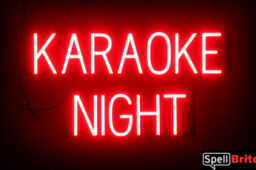 KARAOKE NIGHT Sign – SpellBrite’s LED Sign Alternative to Neon KARAOKE NIGHT Signs for Bars in Red