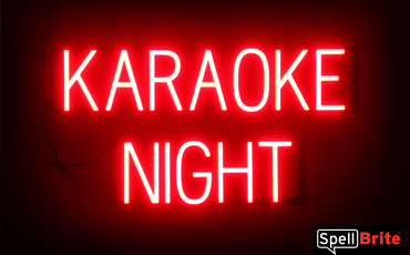 KARAOKE NIGHT Sign – SpellBrite’s LED Sign Alternative to Neon KARAOKE NIGHT Signs for Bars in Red
