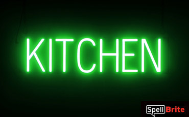 KITCHEN sign, featuring LED lights that look like neon KITCHEN signs