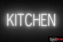 KITCHEN sign, featuring LED lights that look like neon KITCHEN signs
