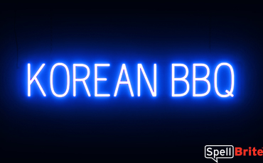 KOREAN BBQ sign, featuring LED lights that look like neon KOREAN BBQ signs