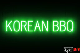 KOREAN BBQ sign, featuring LED lights that look like neon KOREAN BBQ signs