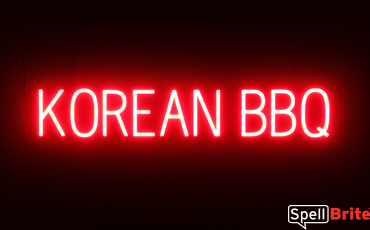 KOREAN BBQ sign, featuring LED lights that look like neon KOREAN BBQ signs