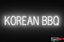 KOREAN BBQ sign, featuring LED lights that look like neon KOREAN BBQ signs