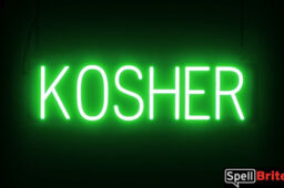 Kosher sign, featuring LED lights that look like neon Kosher signs